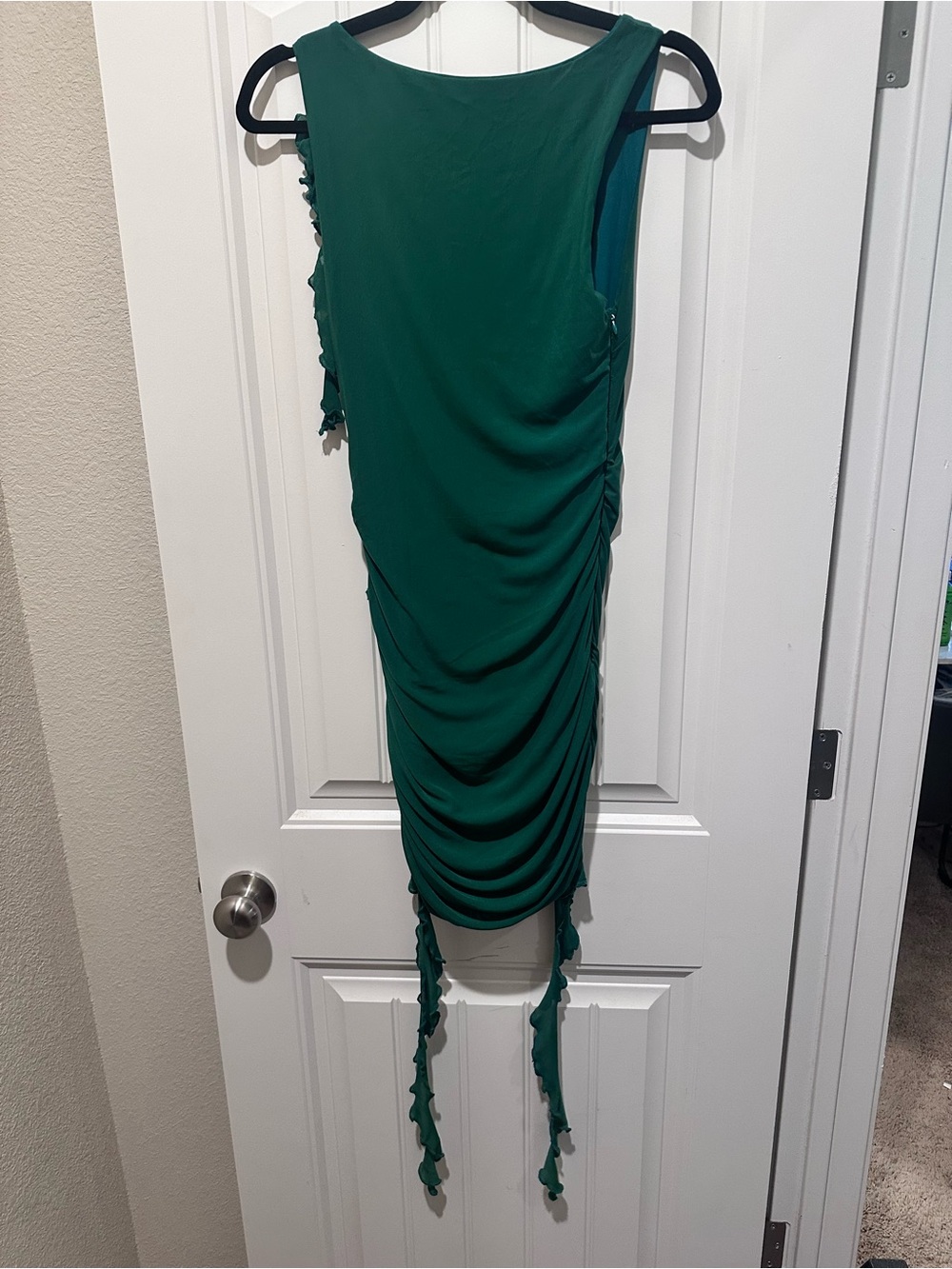 Amazon Green Asymmetrical Ruffle Ruched Dress - Picture 2 of 2